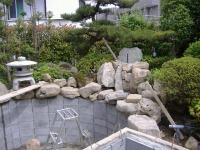 庭池　リフォーム,庭池　石組み