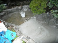 庭池　防水工事,庭池　FRP防水