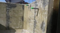 コンクリート水槽　アロワナ,コンクリート水槽　FRP防水